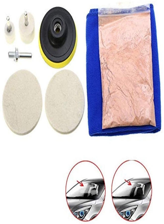 دي آي واي كرافتس مجموعة أدوات تلميع وتنعيم الزجاج (3 بوصات، مجموعة واحدة) تتضمن: مسحوق إزالة خدوش الزجاج (1.75 أونصة)، عجلة لباد، قرص، محول مثقاب، C (3 بوصات، مجموعة واحدة) - Image 5